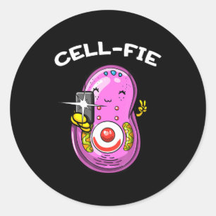 Sticker Rond Cell-Fie Biologie Professeur de sciences Étudiant