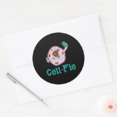 Sticker Rond Cell-Fie Funny Biologie Science Pun enseignant cad (Enveloppe)