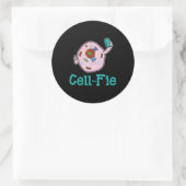 Sticker Rond Cell-Fie Funny Biologie Science Pun enseignant cad (Sac)