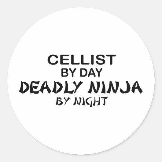 Sticker Rond Cellist Deadure Ninja par nuit (Devant)