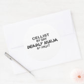 Sticker Rond Cellist Deadure Ninja par nuit (Enveloppe)