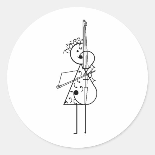 Sticker Rond Cello Girl (Devant)