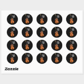 Sticker Rond Cello There Funny Music Pun Dark BG (Feuille)