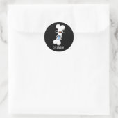 Sticker Rond Cellule Os Funny Cellule Téléphone Pun Dark BG (Sac)