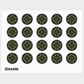 Sticker Rond Céltic Christmas Holly Wreath Graphisme (Feuille)