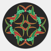 Sticker Rond Céltic Christmas Holly Wreath Graphisme (Devant)
