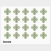 Sticker Rond Céltic Cross Shamrock St. Patricks Day (Feuille)