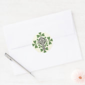 Sticker Rond Céltic Cross Shamrock St. Patricks Day (Enveloppe)