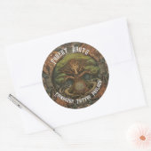 Sticker Rond Celtic Tree Dragon - Tatouage généré par l'art de  (Enveloppe)