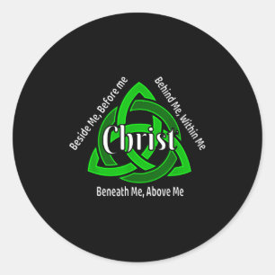 Sticker Rond Celtic Trinity Kno Prière chrétienne de St Patrick