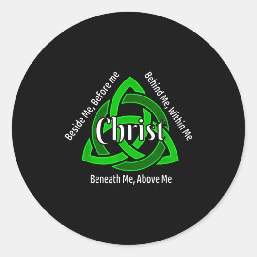 Sticker Rond Celtic Trinity Kno Prière chrétienne de St Patrick (Devant)