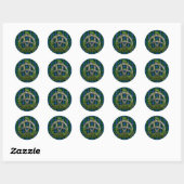 Sticker Rond Celtic Trinity Knot Et Clan Morrison Tartan (Feuille)