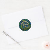 Sticker Rond Celtic Trinity Knot Et Clan Morrison Tartan (Enveloppe)