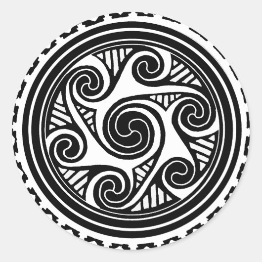 Sticker Rond Celtic Triskele (Devant)