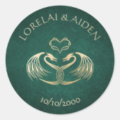 Sticker Rond Celtic Viking Dragon Mariage (Devant)