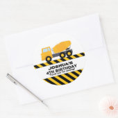 Sticker Rond Cement Truck Construction Anniversaire Fête Favori (Enveloppe)
