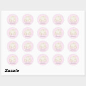 Sticker Rond Cendrella Rose & Or Carrosse de Princesse Favori (Feuille)