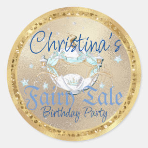 Sticker Rond Cendrillon flamboyant Carriage de contes de fées s