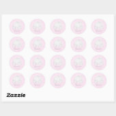 Sticker Rond Cendrillon Rose & Argent Princesse Carriage Favori (Feuille)
