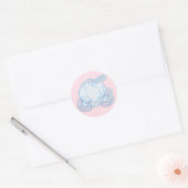 Sticker Rond Cendrillon rose et bleu Princesse Carriage Party (Enveloppe)
