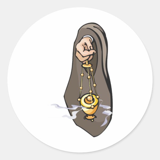 Sticker Rond Censure catholique de l'encens culte (Devant)