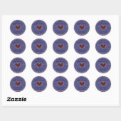 Sticker Rond censure du coeur denim (Feuille)