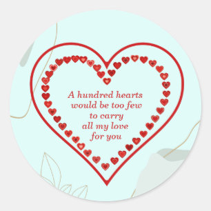 Sticker Rond Cent Coeurs,