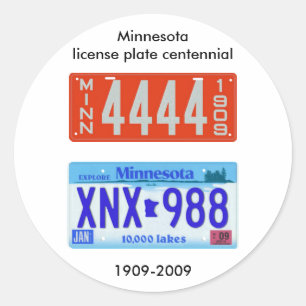 Sticker Rond Centennial de plaque minéralogique du Minnesota