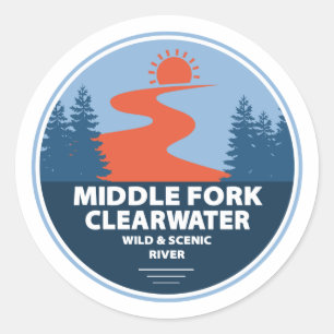 Sticker Rond Central Fork Eau Sauvage Et Rivière Pittoresque Id