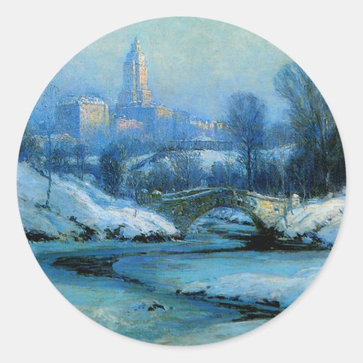 Sticker Rond Central Park à WInter (Devant)