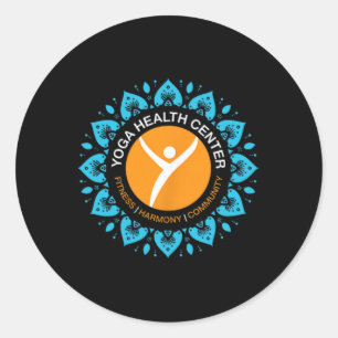 Sticker Rond Centre de santé de yoga Conception heureuse commen