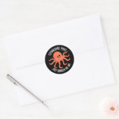 Sticker Rond Céphalopod Puns Just Kraken Me Up Pun Dark BG (Enveloppe)