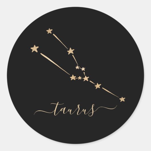 Sticker Rond Céramique Taurus Constellation (Devant)