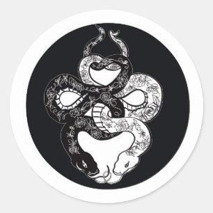 Sticker Rond cercle à deux serpents