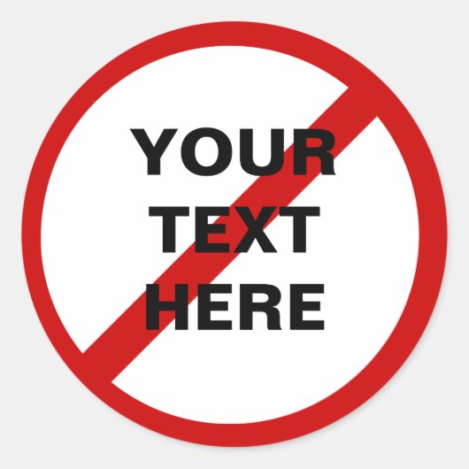 Sticker Rond Cercle anti-Modèle avec slash (Devant)