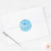 Sticker Rond Cercle aquarelle en bleu (Enveloppe)