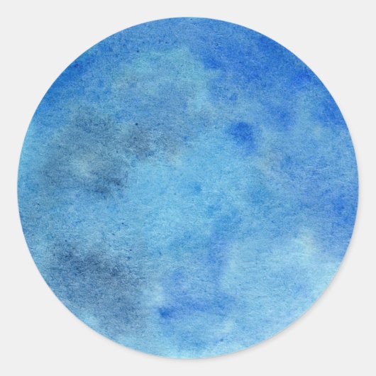 Sticker Rond Cercle aquarelle en bleu (Devant)