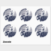 STICKER ROND CERCLE BLEU (Feuille)