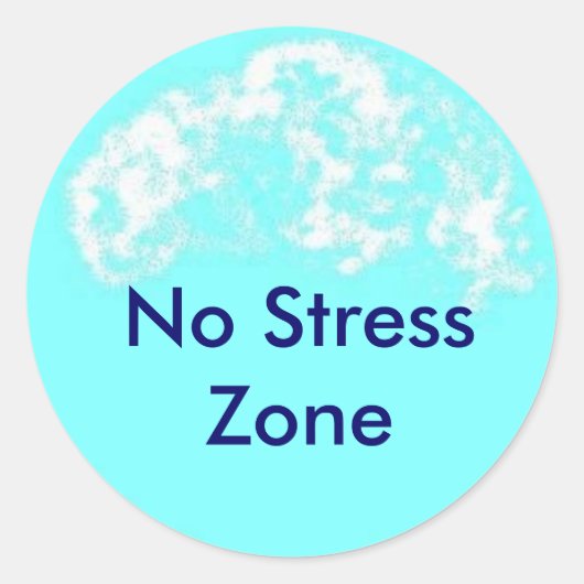 Sticker Rond cercle bleu, zone de stress non (Devant)