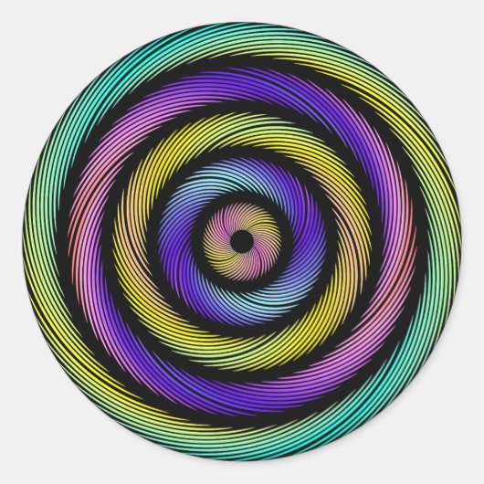 Sticker Rond cercle coloré de tirets (Devant)