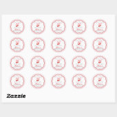 Sticker Rond Cercle d'Anniversaire Cerise de Coquette Rose Douc (Feuille)