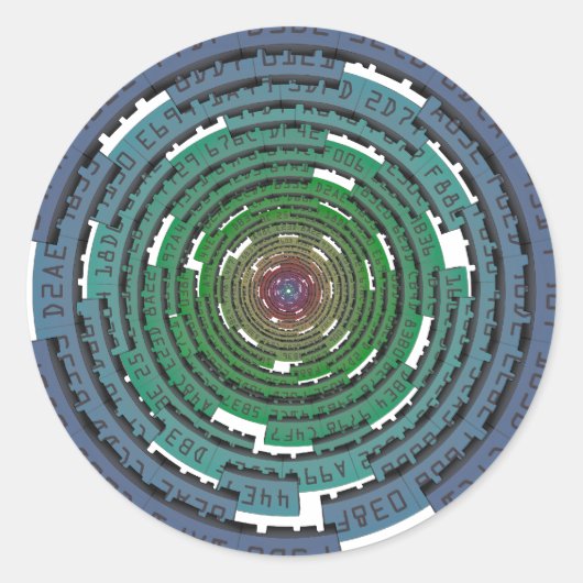 Sticker Rond Cercle de chiffrement - VERROUILLÉ (Devant)
