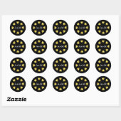 Sticker Rond cercle de coeurs avec initiales, mariage d'amour  (Feuille)
