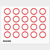 Sticker Rond Cercle de couleur rouge Conception personnalisée s (Feuille)