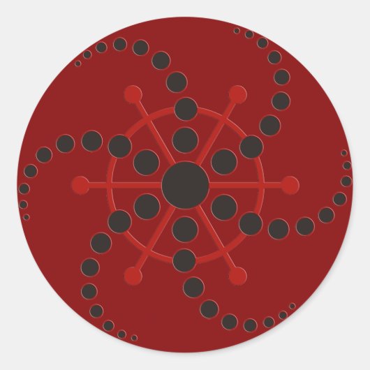 Sticker Rond cercle de cultures VII | rouge foncé (Devant)