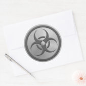 Sticker Rond Cercle de danger Bio avec effet acier inoxydable (Enveloppe)
