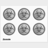Sticker Rond Cercle de danger Bio avec effet acier inoxydable (Feuille)