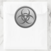 Sticker Rond Cercle de danger Bio avec effet acier inoxydable (Sac)