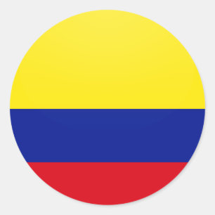 Sticker Rond Cercle de drapeau de qualité de la Colombie