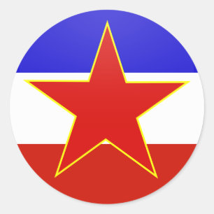 Sticker Rond Cercle de drapeau de qualité de la Yougoslavie